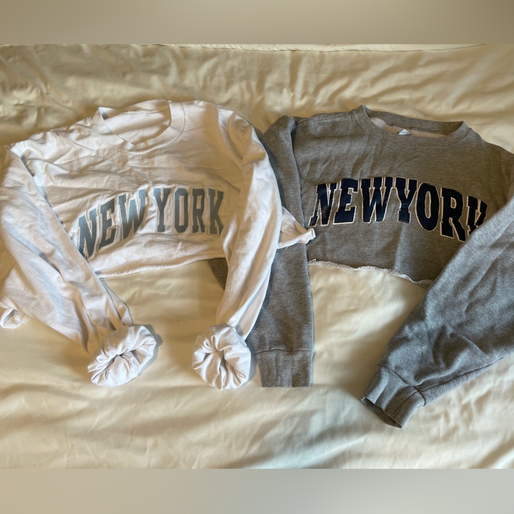 2 new york crop sweatshirts